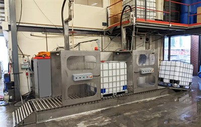 IBC-säiliön automaattinen puhdistus vesipuhallusjärjestelmä